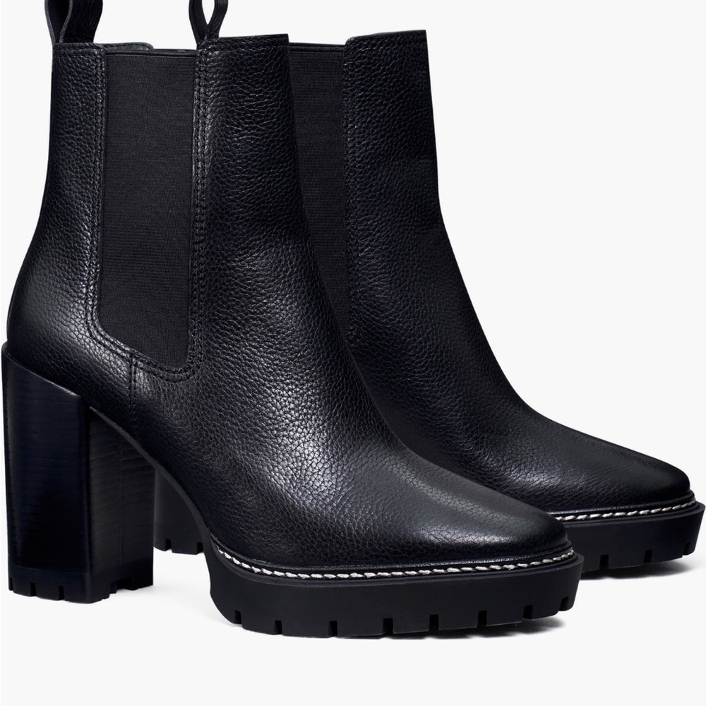 Tory Burch Black Heeled Chelsea Boots